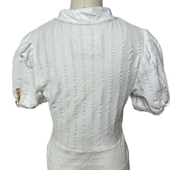 Anthropologie Maeve Collared Button Front Dress White Pockets Womens Size Small - Picture 7 of 9